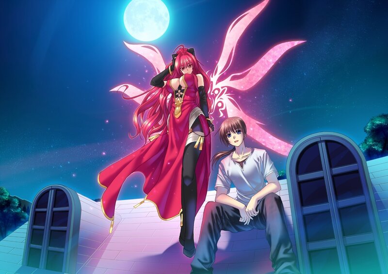 Red-haired Woman and Boy — Blue, Dramatic