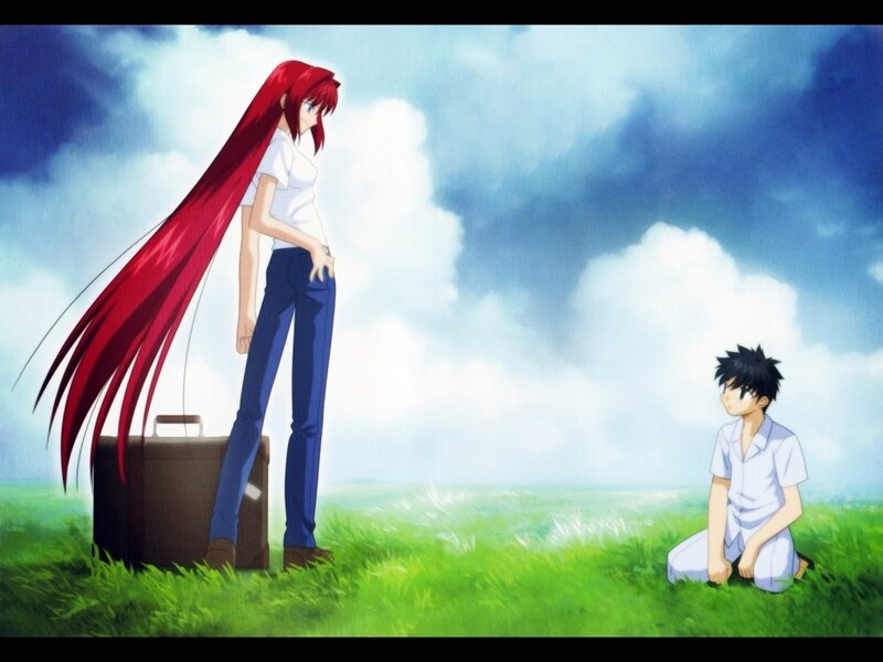 Red-haired Woman and Boy