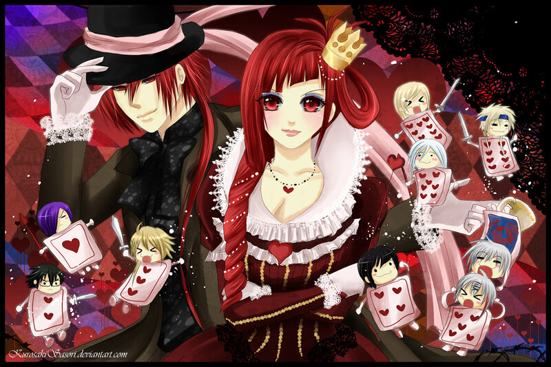 Red-haired Woman and Man — Red, Dramatic, Anime