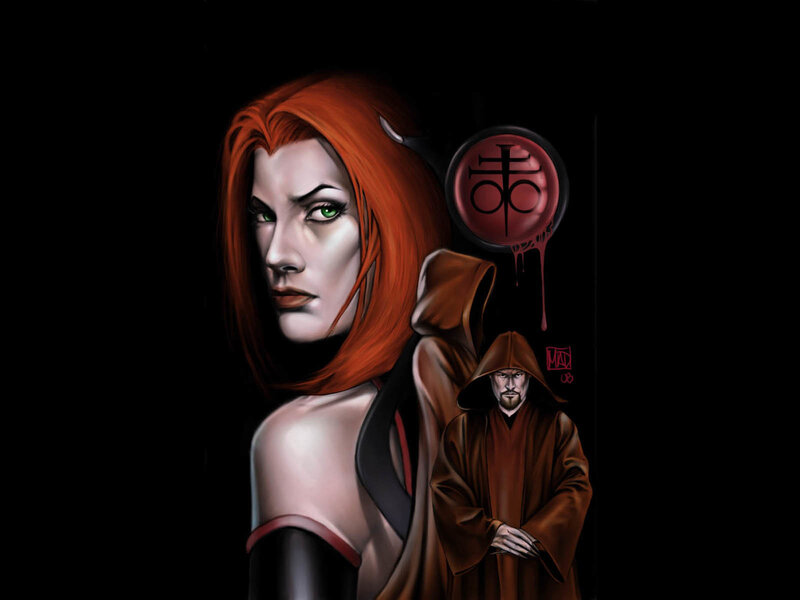 Red-haired Woman and Robed Man