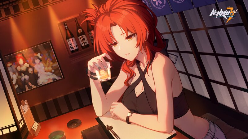 Red-haired Woman at Bar