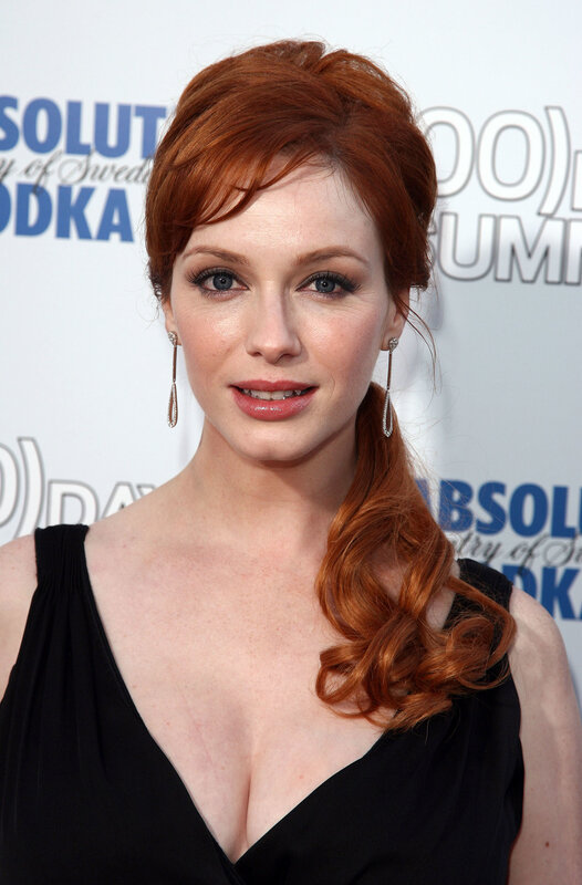 red-haired woman at event