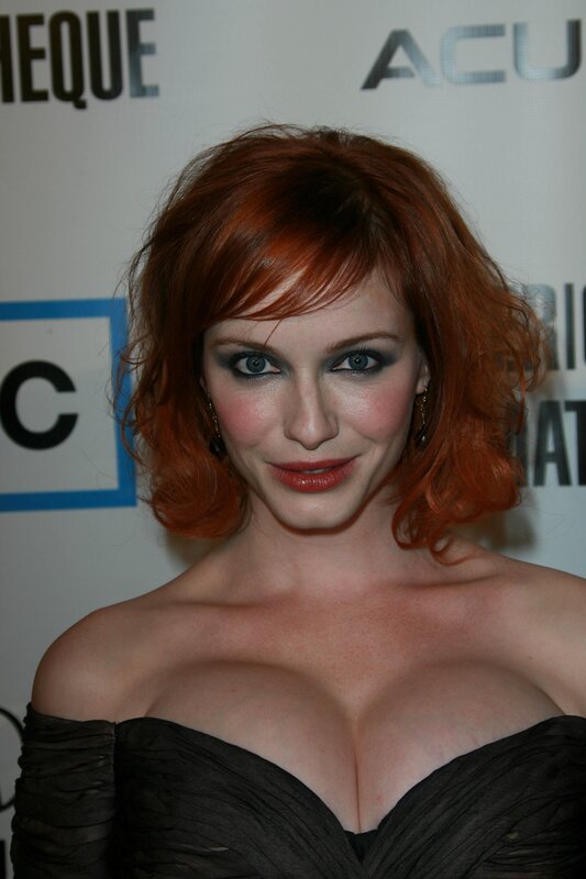 red-haired woman at event