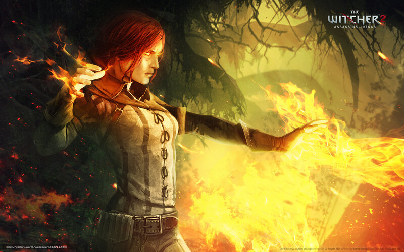 Red-haired Woman Casting Fire