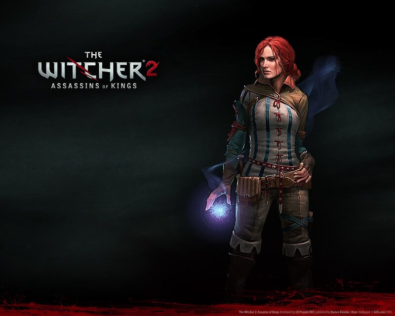Red-haired Woman Casting Spell — Black, Dramatic