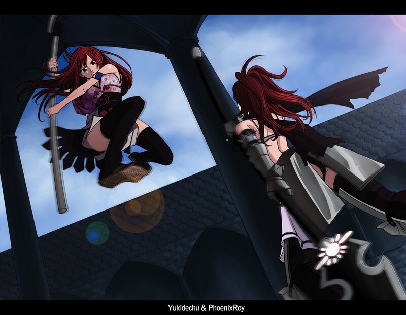 Red-haired Woman Climbing — Red