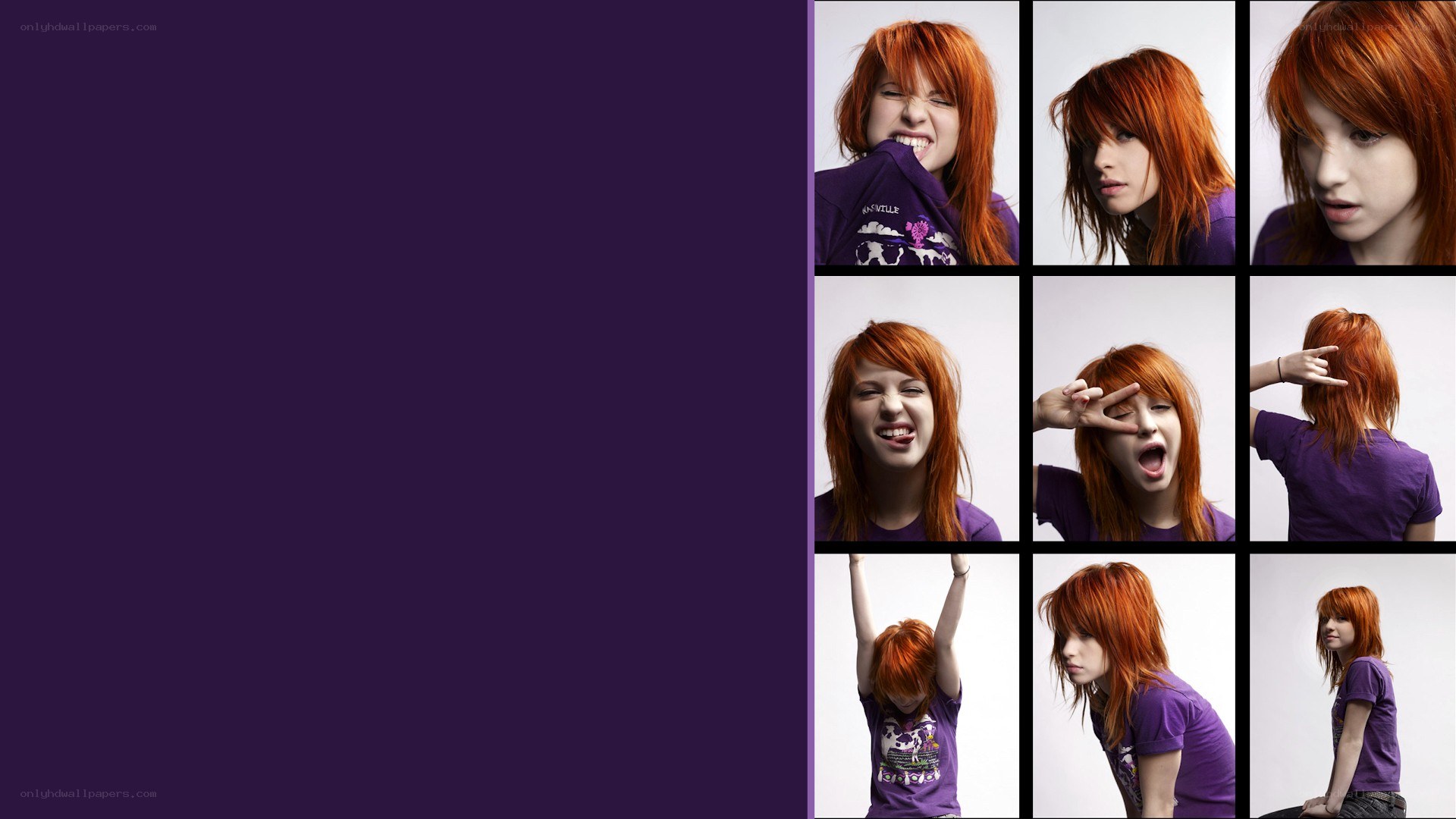 red-haired woman collage