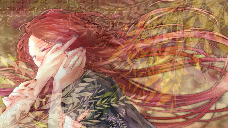 Red-haired Woman Covering Face