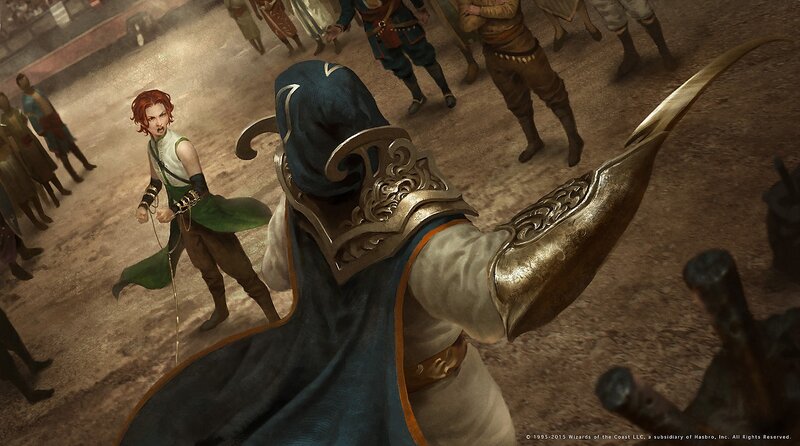 Red-haired Woman Facing Assassin