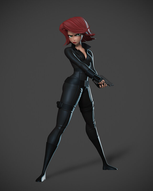 Red-haired Woman Holding Gun