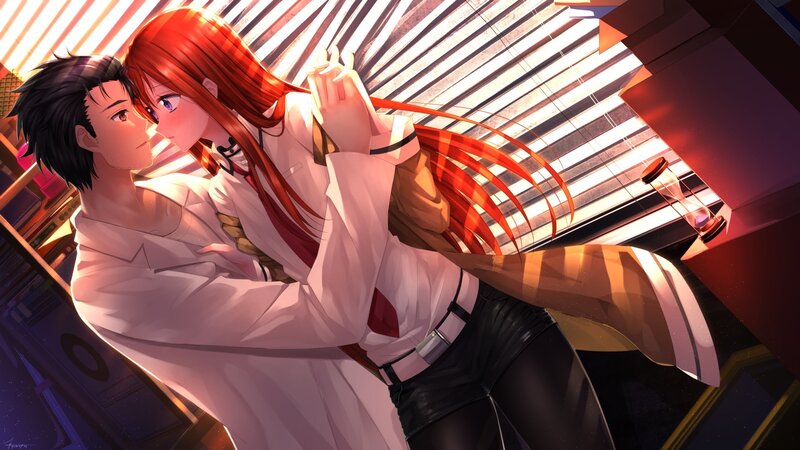 Red-haired Woman Hugging Man — Red, Dramatic