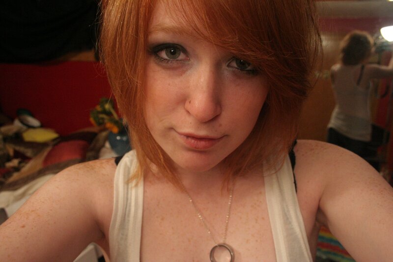 Red-haired woman in a selfie
