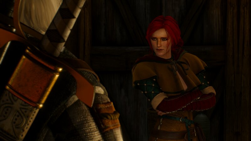 Red-haired Woman in Armor — Brown, Dramatic