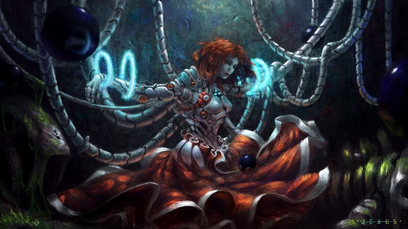 Red-haired Woman in Armor — Orange