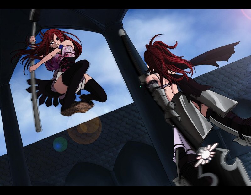 Red-haired Woman in Armor — Red, Dramatic