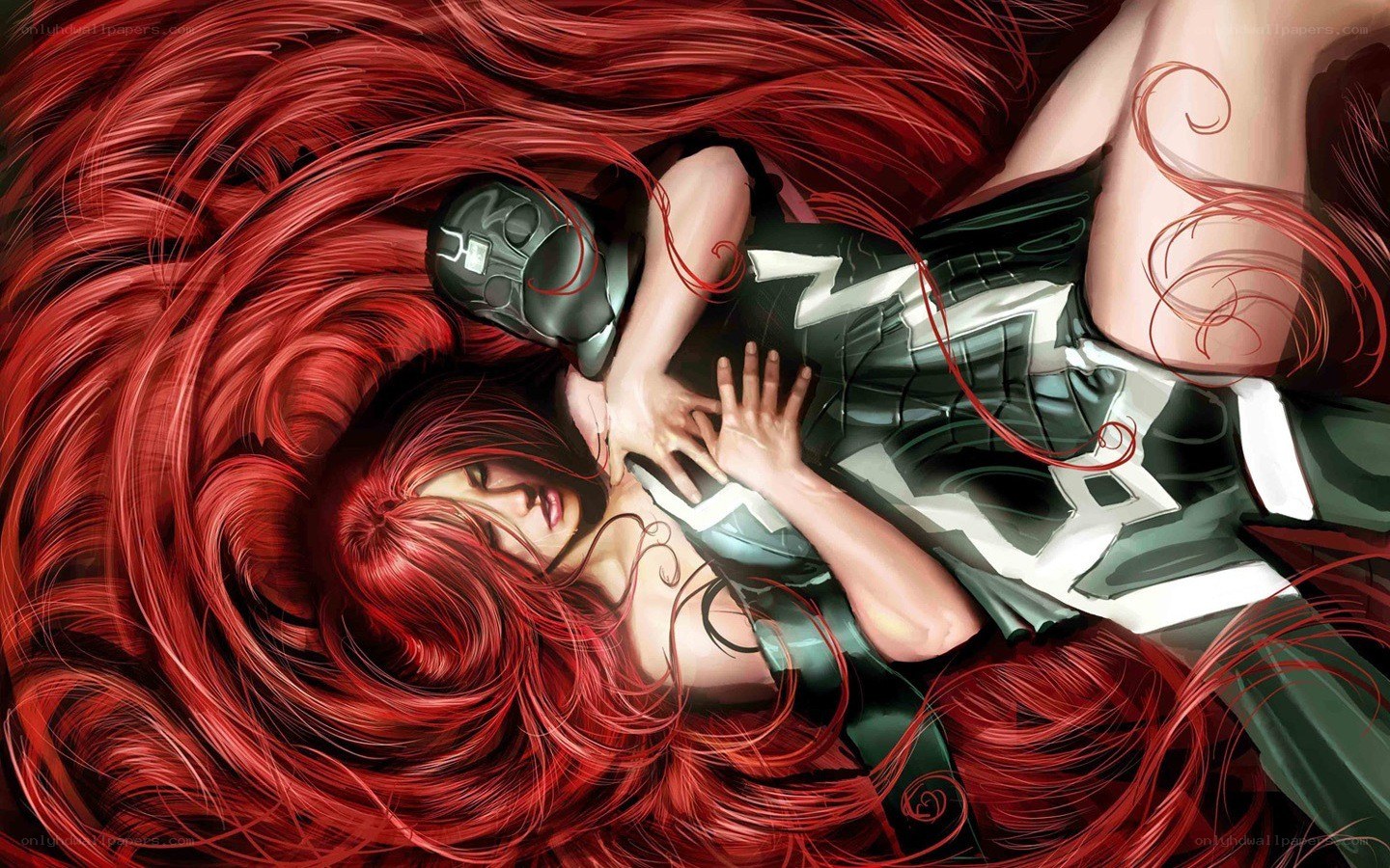 Red-haired woman in armor