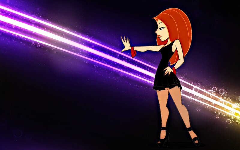 Red-haired Woman in Black Dress — Dramatic, Night, Digital Art