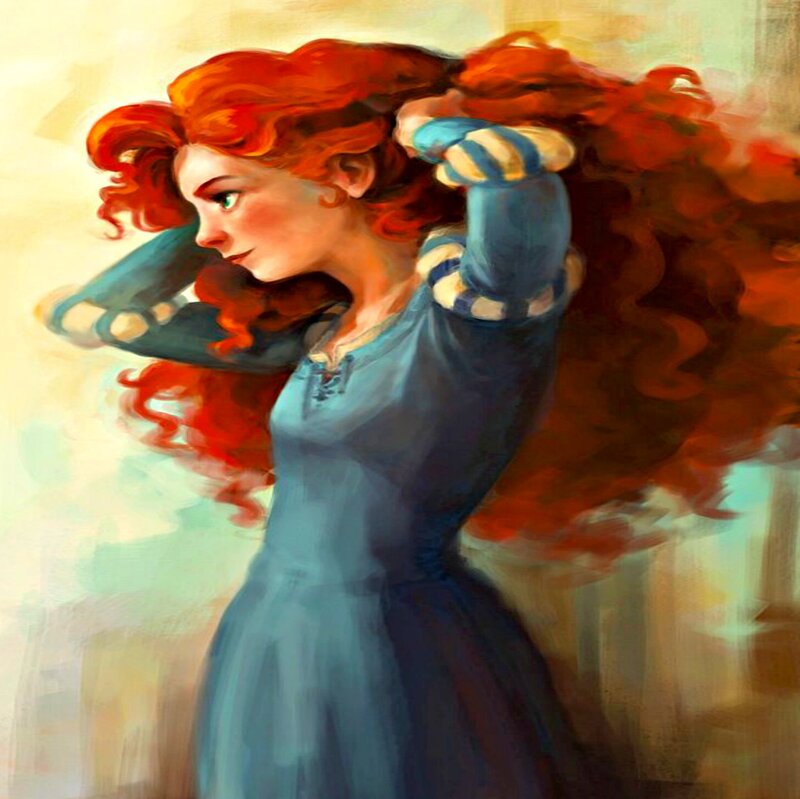 Red-haired Woman in Blue Dress — Dynamic