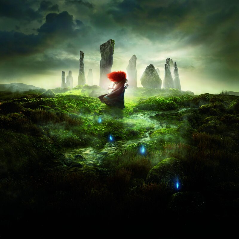 Red-haired Woman in Cloak — Green, Dramatic