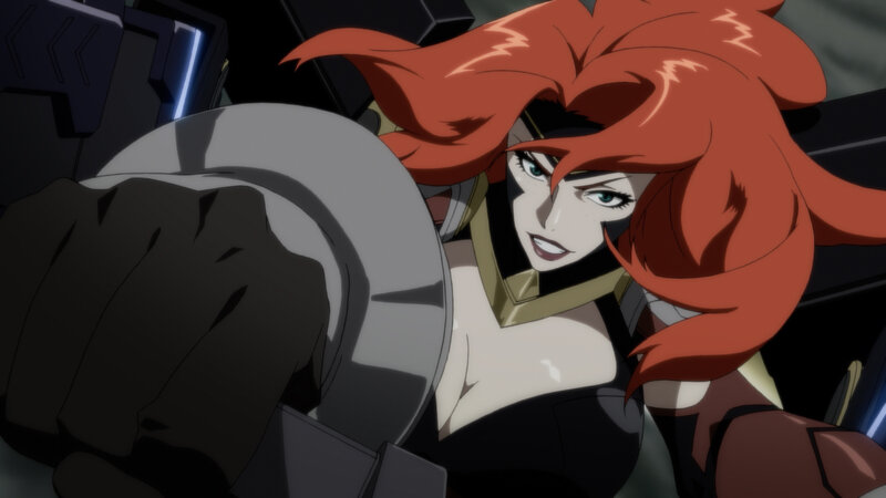 Red-haired Woman in Cockpit — Red, Dramatic, Anime