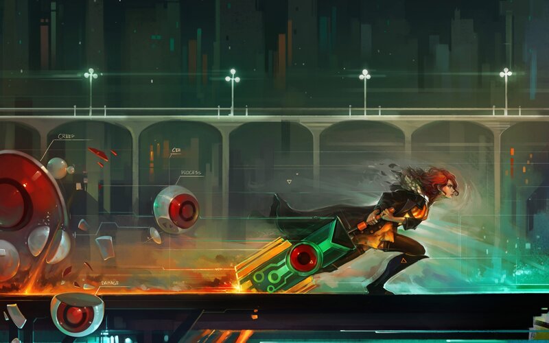 Red-haired Woman in Combat — Green