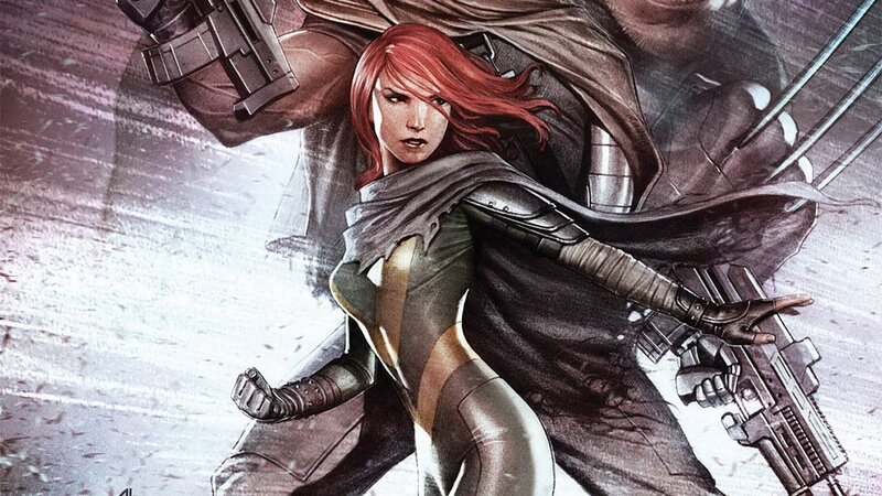 Red-haired Woman in Combat Suit — Red