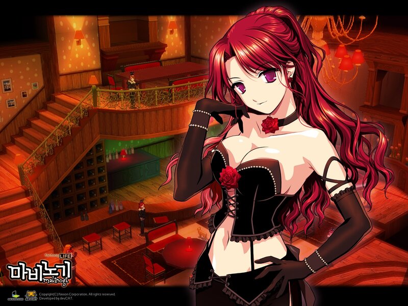 Red-haired Woman in Corset — Red, Dramatic
