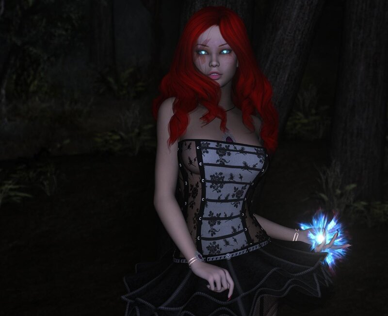 Red-haired Woman in Corset — Red