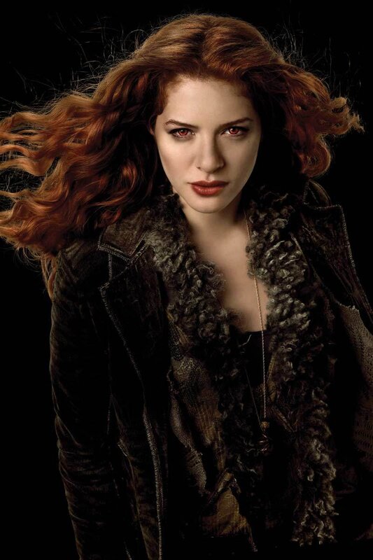 Red-haired woman in dark jacket