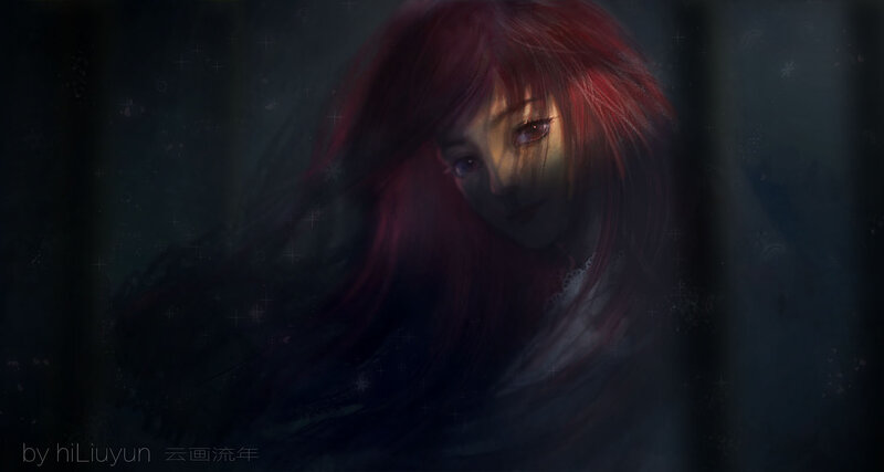 Red-haired Woman in Dark