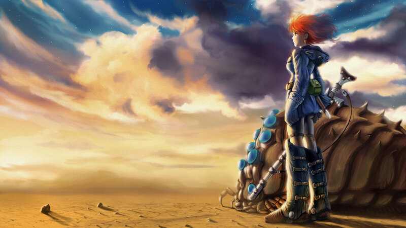 Red-haired Woman in Desert — Blue