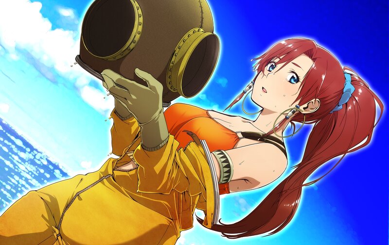 Red-haired Woman in Diving Suit