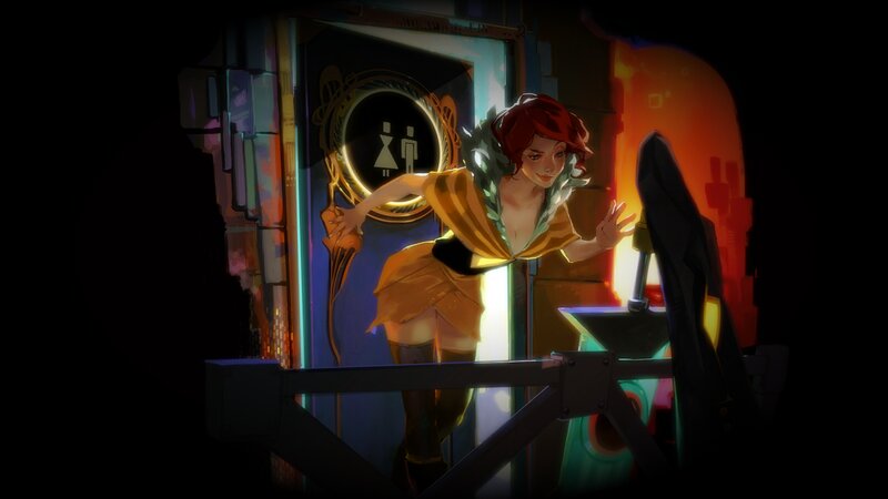 Red-haired Woman in Doorway — Orange