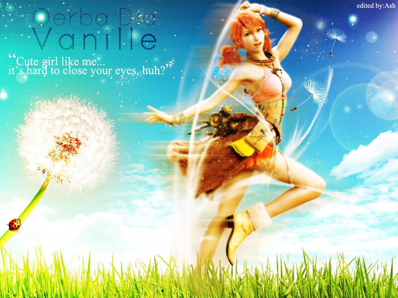 Red-haired Woman in Field — Blue