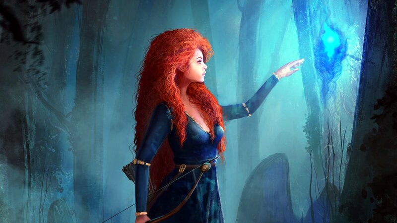 Red-haired Woman in Forest — Blue