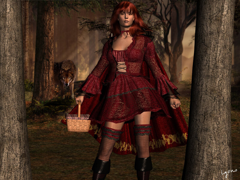 Red-haired Woman in Forest — Red