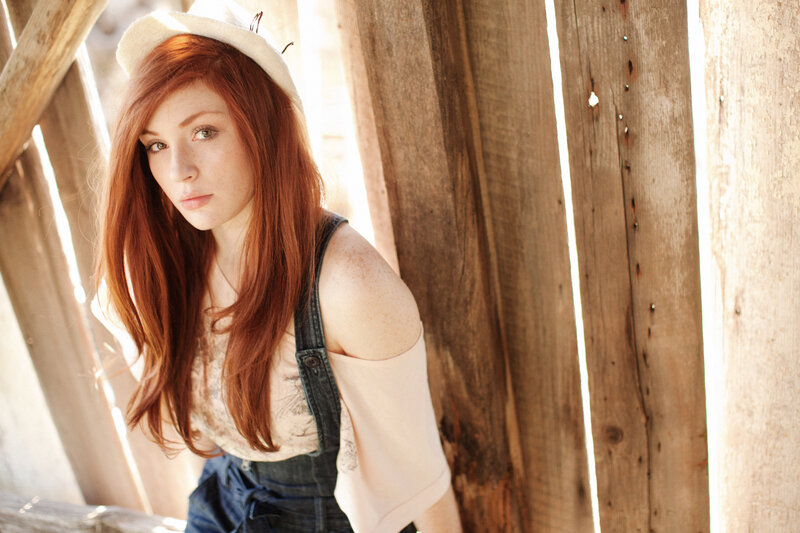 Red-haired Woman in Hat — Red, Calm
