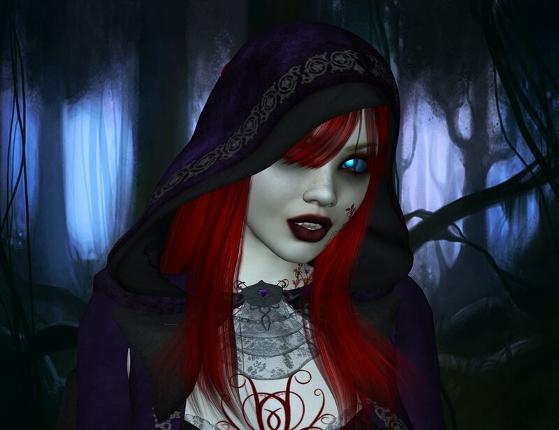 Red-haired Woman in Hood