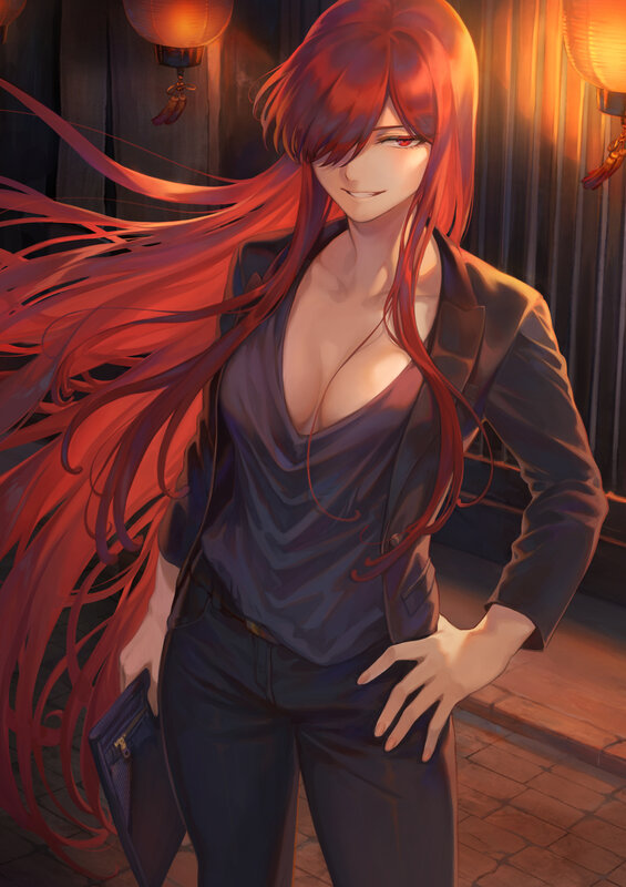 Red-haired Woman in Jacket