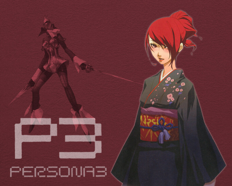Red-haired Woman in Kimono — Maroon