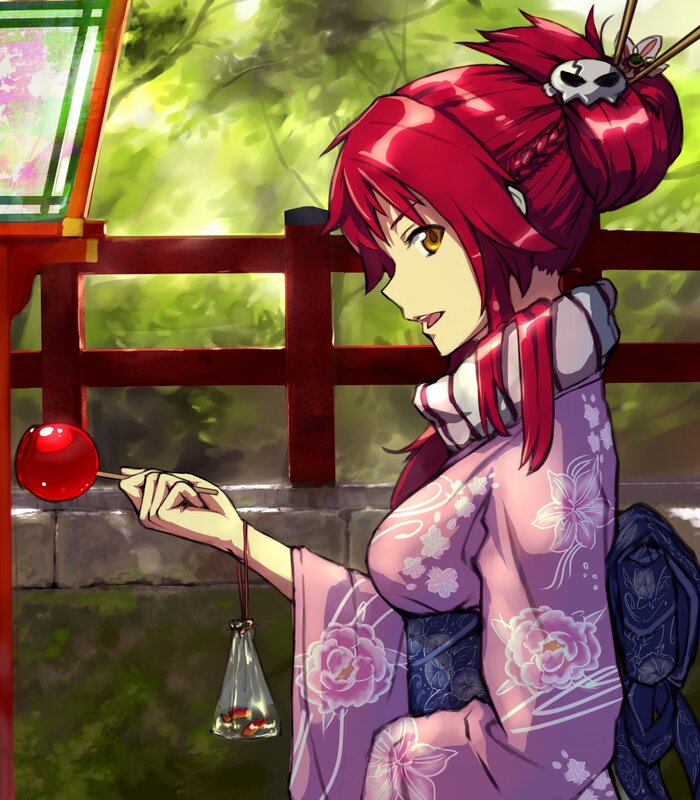 Red-haired Woman in Kimono — Purple
