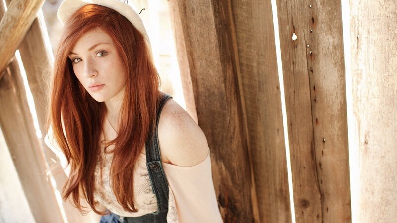 Red-haired Woman in Overalls — Red