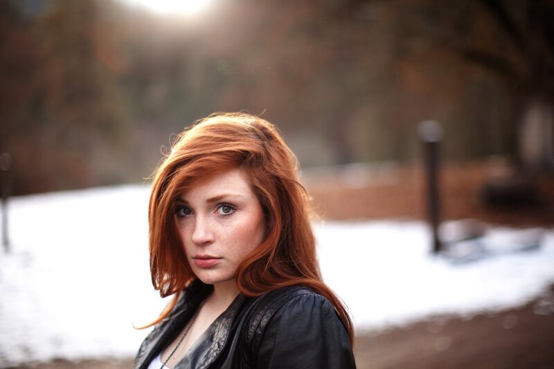 Red-haired Woman in Park — Red
