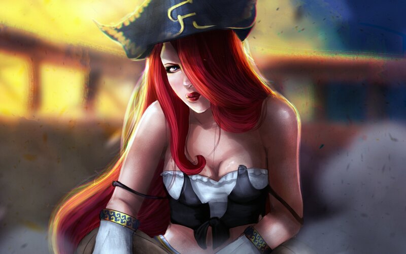 Red-haired Woman in Pirate Hat — Red