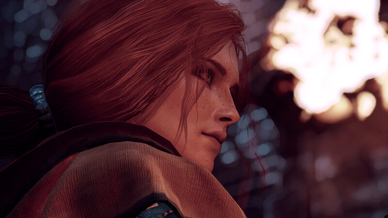 Red-haired Woman in Profile — Red