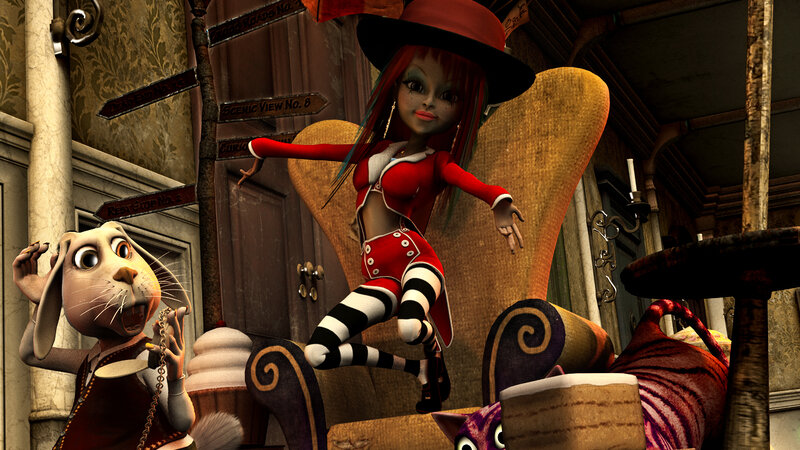 Red-haired Woman in Red Hat