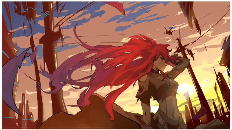 Red-haired Woman in Ruins