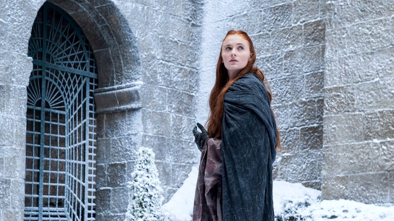 Red-haired Woman in Snow — Gray