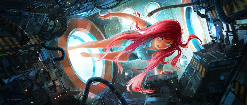 Red-haired Woman in Space — Red