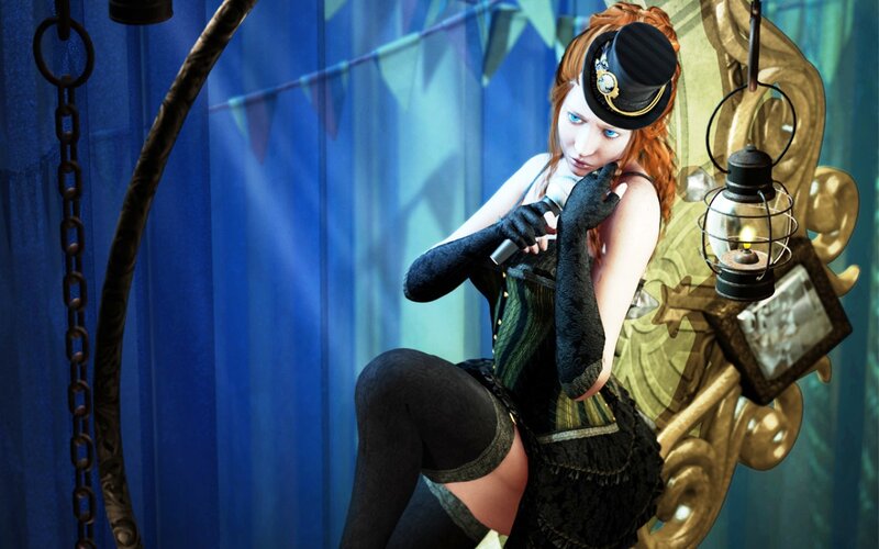 Red-haired Woman in Top Hat